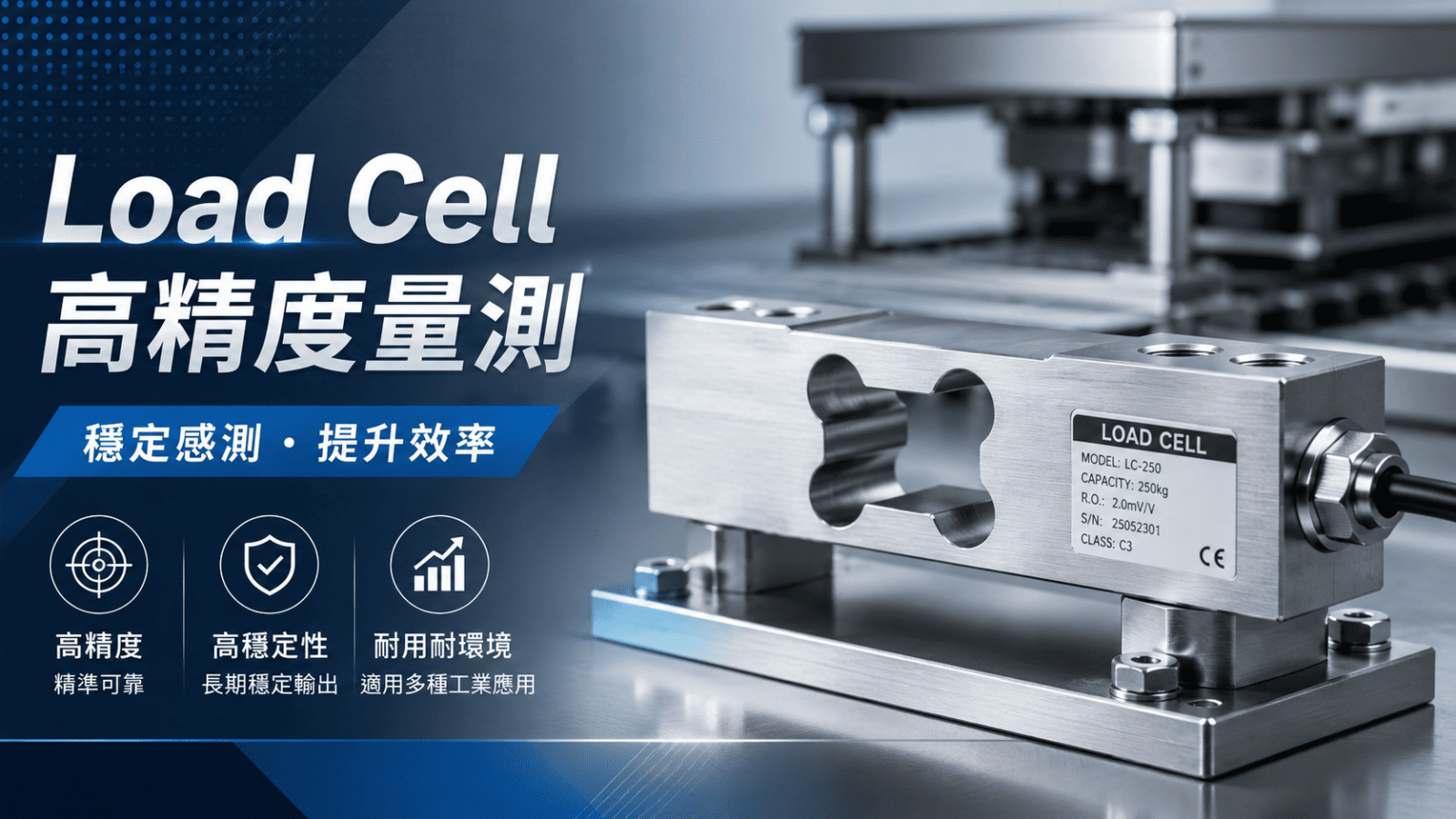 Load Cell 是重量量測系統的核心元件，常用於電子秤、平台秤